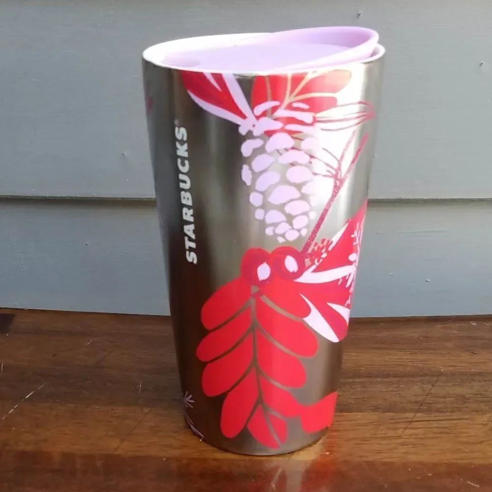 New Starbucks 2022 Ceramic Metallic Christmas Travel Tumbler